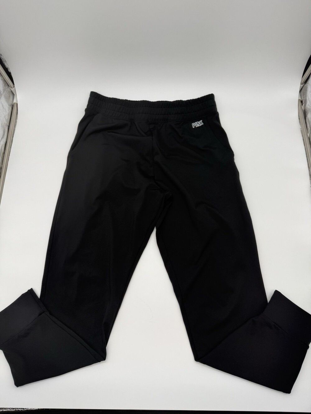 Victoria’s Secret Pink Solid Black, White letters Joggers L